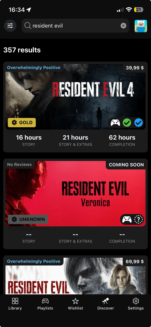 DeckFilter Discover Steam Store search results with prices and Steam Deck compatibility context